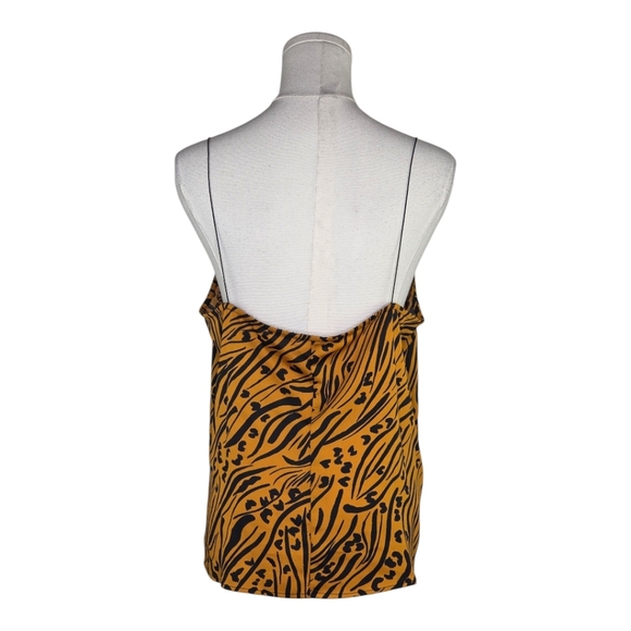 BCBGeneration Bronze Animal Print Cami M NWT Lace Trim Cowl Back Y2K - Picture 4 of 8